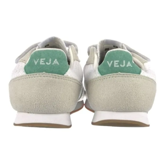 Veja Big Kids Mesh Fastener Sneakers White Green 4