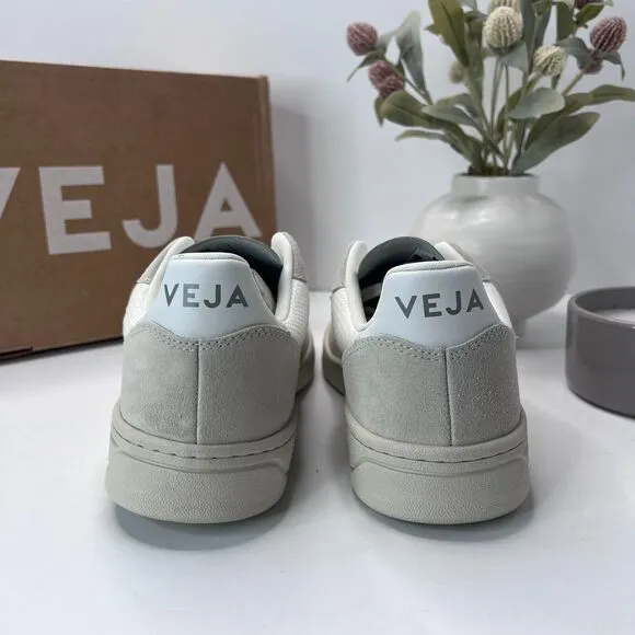 Veja V-10 B Mesh Lace Natural Pierre Sneakers White VX0102499A Women's US 10 NWD