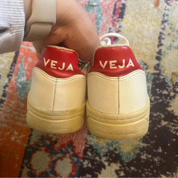 VEJA V-10 Leather Trainers White Mesh Nautico Pekin Casual Sneakers Size 41
