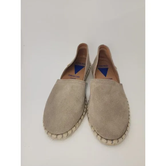 Verbenas Espadrilles Shoe Flats Womens 40 Carmen Beige Leather Suede Slip-on 9.5