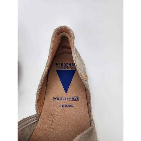 Verbenas Espadrilles Shoe Flats Womens 40 Carmen Beige Leather Suede Slip-on 9.5