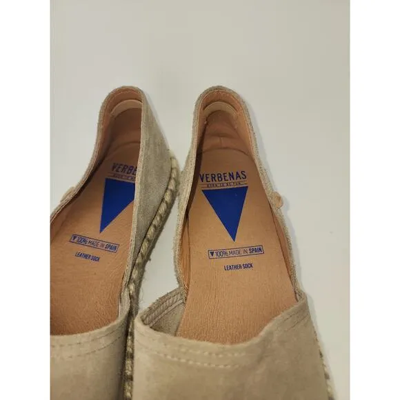 Verbenas Espadrilles Shoe Flats Womens 40 Carmen Beige Leather Suede Slip-on 9.5