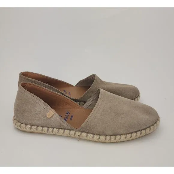 Verbenas Espadrilles Shoe Flats Womens 40 Carmen Beige Leather Suede Slip-on 9.5