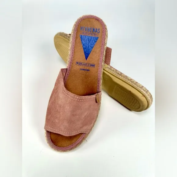 Verbenas Women's  Suede  Pink Andrea Slide Sandals