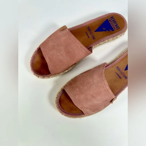 Verbenas Women's  Suede  Pink Andrea Slide Sandals