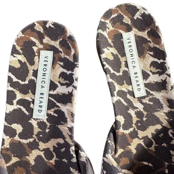 Veronica Beard NWOB Etra Knotted Leopard Print Flat Slip On Slides Size 7
