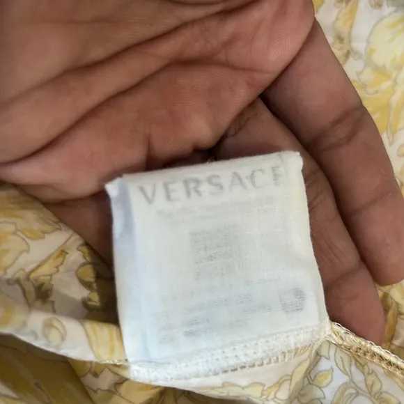Versace White and Yellow Casual Dress Crew Neck Short Sleeve and ESPADRILLES
