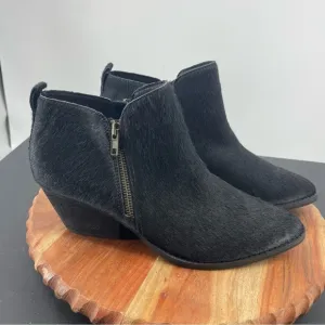 Very Volatile black calf fur ankle boots Sz 10
