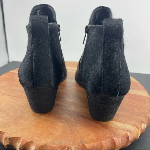 Very Volatile black calf fur ankle boots Sz 10
