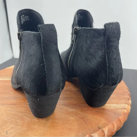 Very Volatile black calf fur ankle boots Sz 10