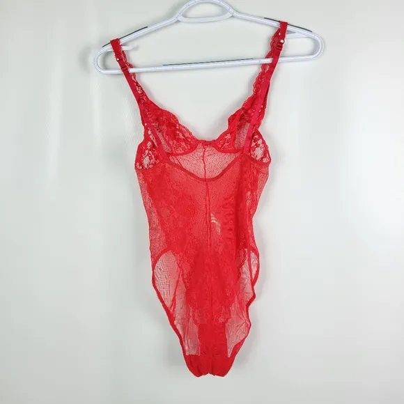 Victoria's Secret Vintage Lace Mesh Sexy Lingerie Bodysuit Sz XS/S