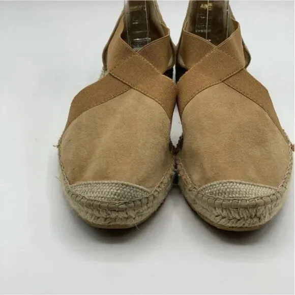 Vidorreta Suede Espadrille with Elasticated Panels Size 37 Tan