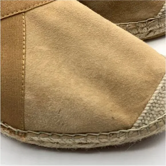 Vidorreta Suede Espadrille with Elasticated Panels Size 37 Tan