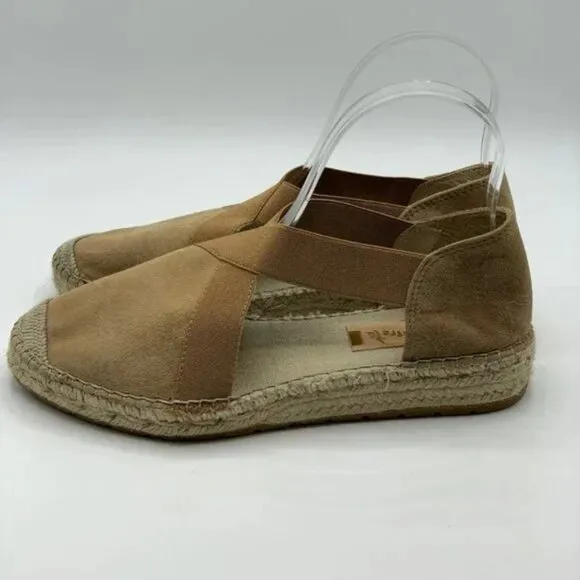 Vidorreta Suede Espadrille with Elasticated Panels Size 37 Tan