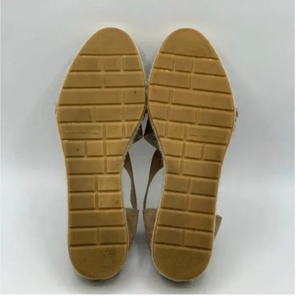 Vidorreta Suede Espadrille with Elasticated Panels Size 37 Tan
