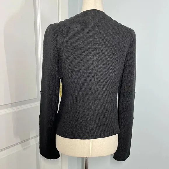 Vince Black Boucle Wool Moto Jacket size 4