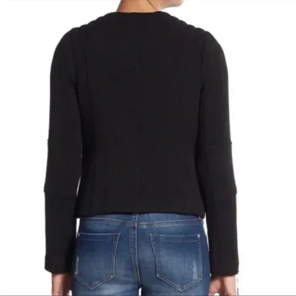 Vince Black Boucle Wool Moto Jacket size 4