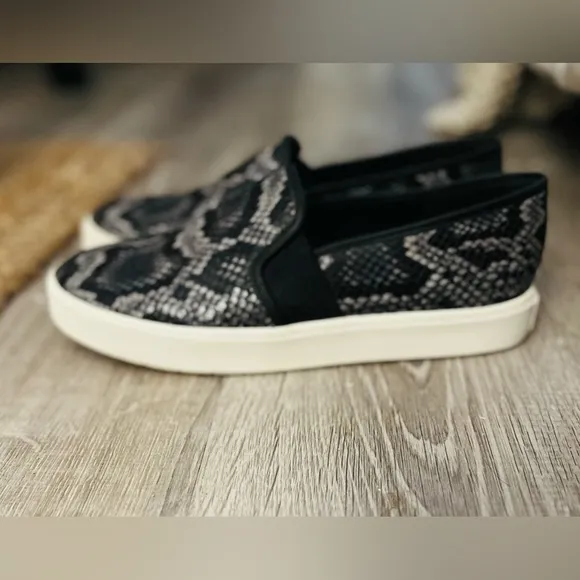Vince Blair-5 Snake Print Leather Slip-on Sneaker