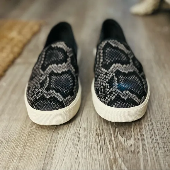 Vince Blair-5 Snake Print Leather Slip-on Sneaker