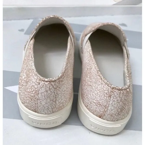 VINCE Blair Crackle Leather Slip On Sneakers 8.5