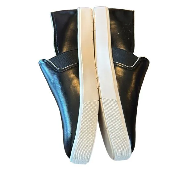 Vince Blair II Black Leather Slip On Sneakers Minimalist NEW EU 40.5 /US 10.5