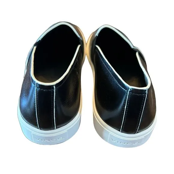 Vince Blair II Black Leather Slip On Sneakers Minimalist NEW EU 40.5 /US 10.5