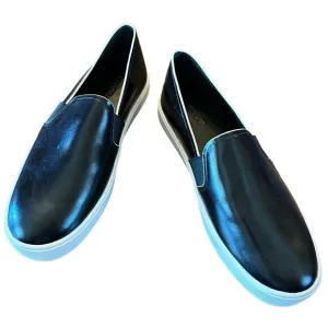 Vince Blair II Black Leather Slip On Sneakers Minimalist NEW EU 40.5 /US 10.5