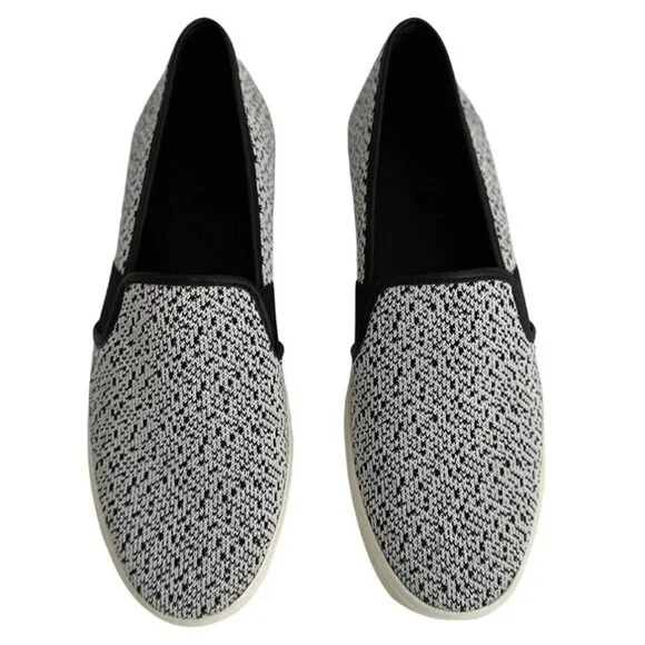 Vince Blair Knit Low-Top Slip-On Casual Sneakers Black White 6M