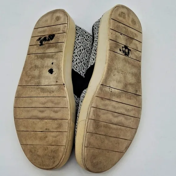 Vince Blair Knit Low-Top Slip-On Casual Sneakers Black White 6M