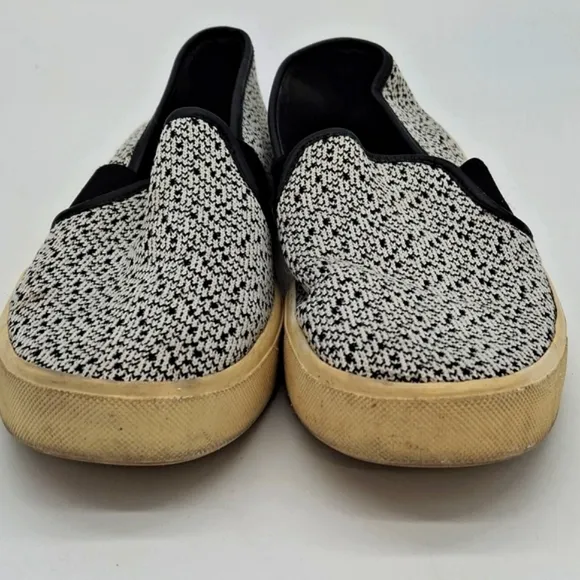 Vince Blair Knit Low-Top Slip-On Casual Sneakers Black White 6M