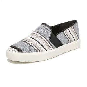 Vince Blair Striped Leather Slip Ons
