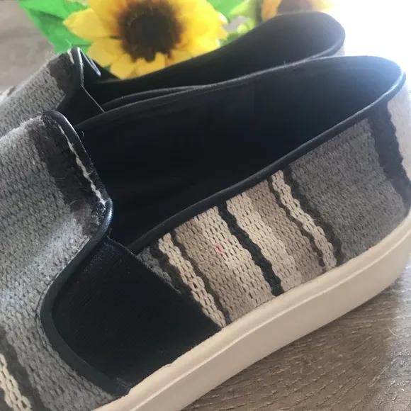 Vince Blair Striped Leather Slip Ons