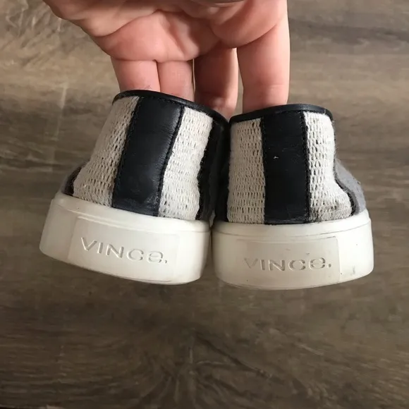 Vince Blair Striped Leather Slip Ons