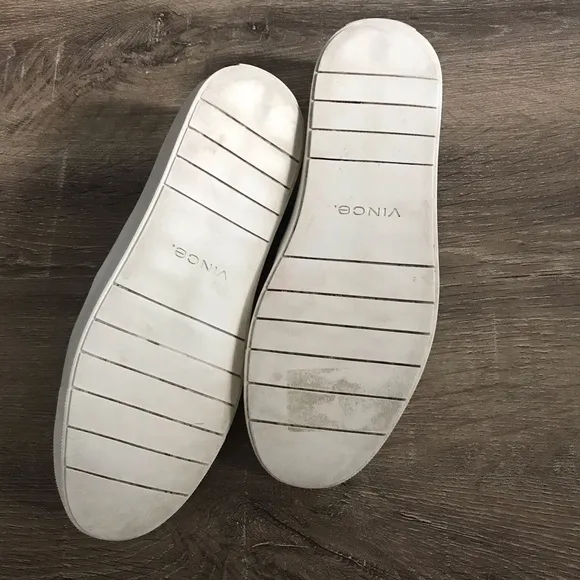 Vince Blair Striped Leather Slip Ons