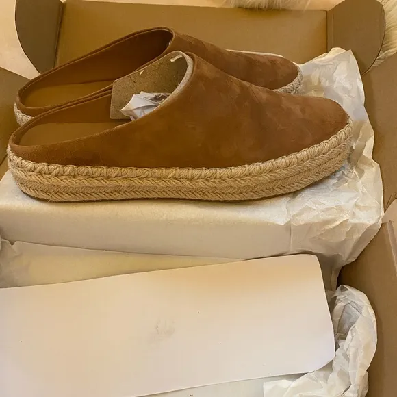 Vince, Brown Espadrille Slip-On Shoes