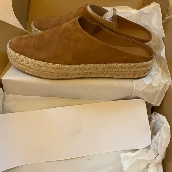 Vince, Brown Espadrille Slip-On Shoes