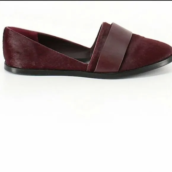 VINCE Burgundy Pony Hair Loafers size US 6 EUR 36