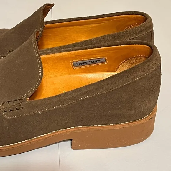 Vince Camuto Arleigh 10.5 suede beige/tan slip- on loafers