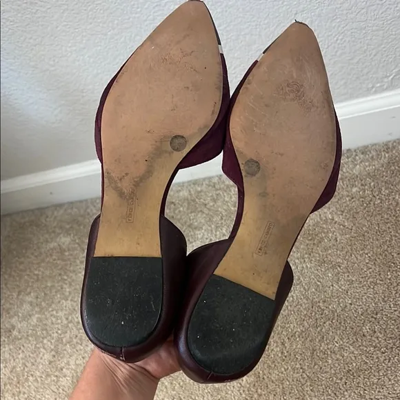 Vince Camuto Red and Silver Dorsay Flats with Pointed Toe Size 9