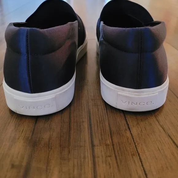 Vince Corbin Navy Satin Slip-on Sneakers