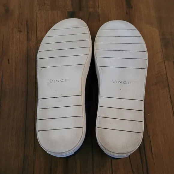 Vince Corbin Navy Satin Slip-on Sneakers