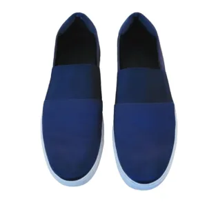 Vince Corbin Navy Satin Slip-on Sneakers