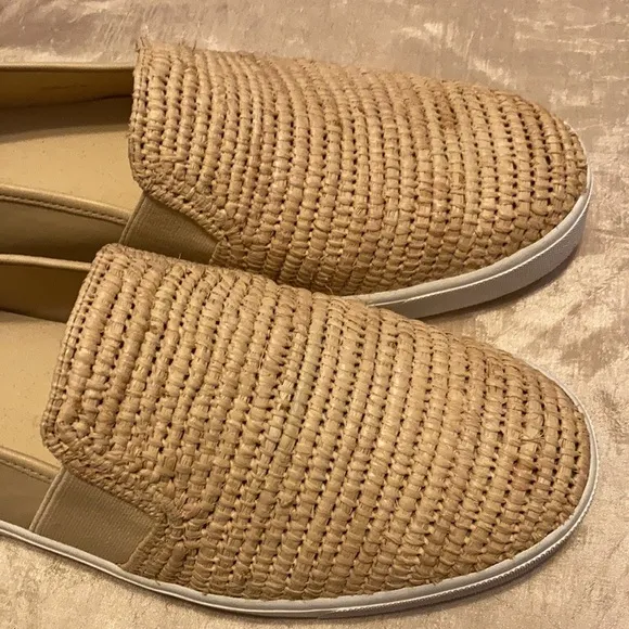 Vince Jute Weave Leather Slip On Sneakers