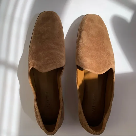 Vince Paz Suede Slip On Loafers brown umbra