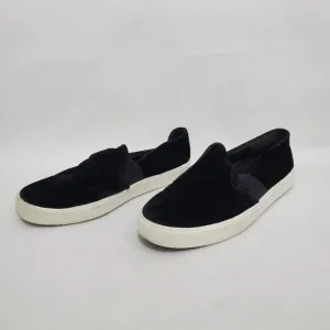 Vince Preston Black Velveteen Slip-on Sneakers