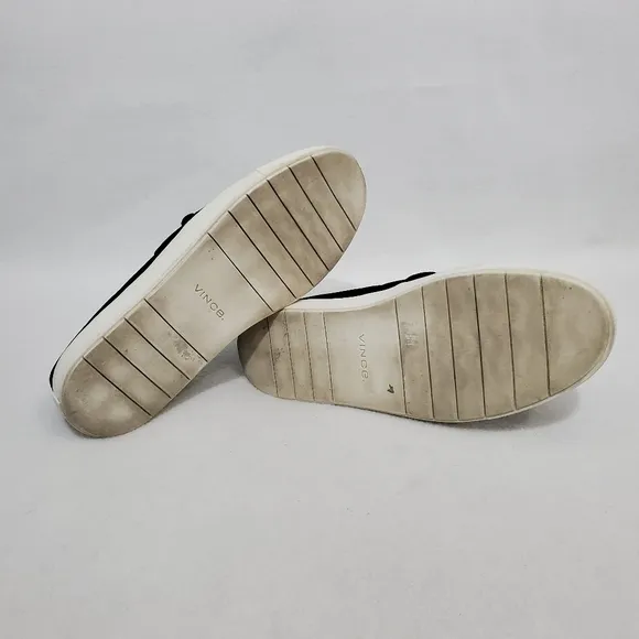 Vince Preston Black Velveteen Slip-on Sneakers
