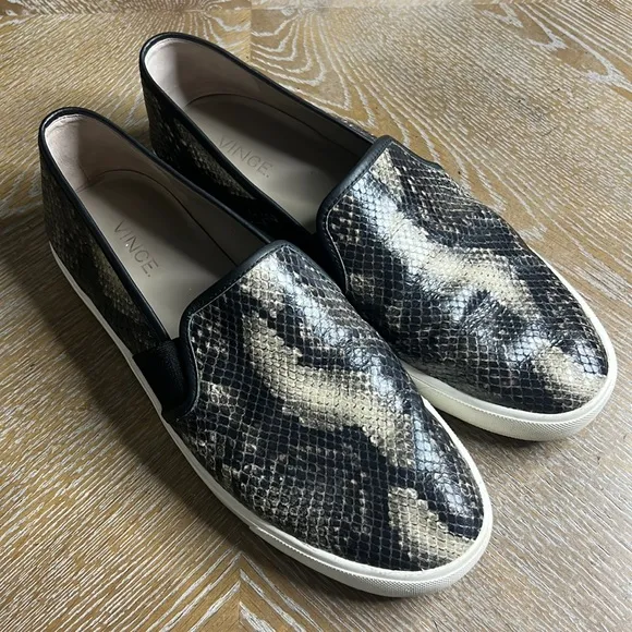 VINCE Snake-print Slip On Sneakers 9