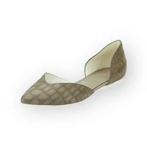 Vince ❃ Tara D’Orsay Pointy Toe Ballet Flat ❃ Embossed Leather ❃ Taupe Grey ❃ 39