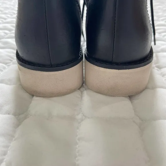 VINCE Womens Black Finley Round Toe Shearling Lined Leather Boots Size 8.5