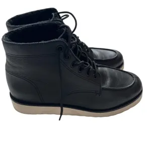 VINCE Womens Black Finley Round Toe Shearling Lined Leather Boots Size 8.5